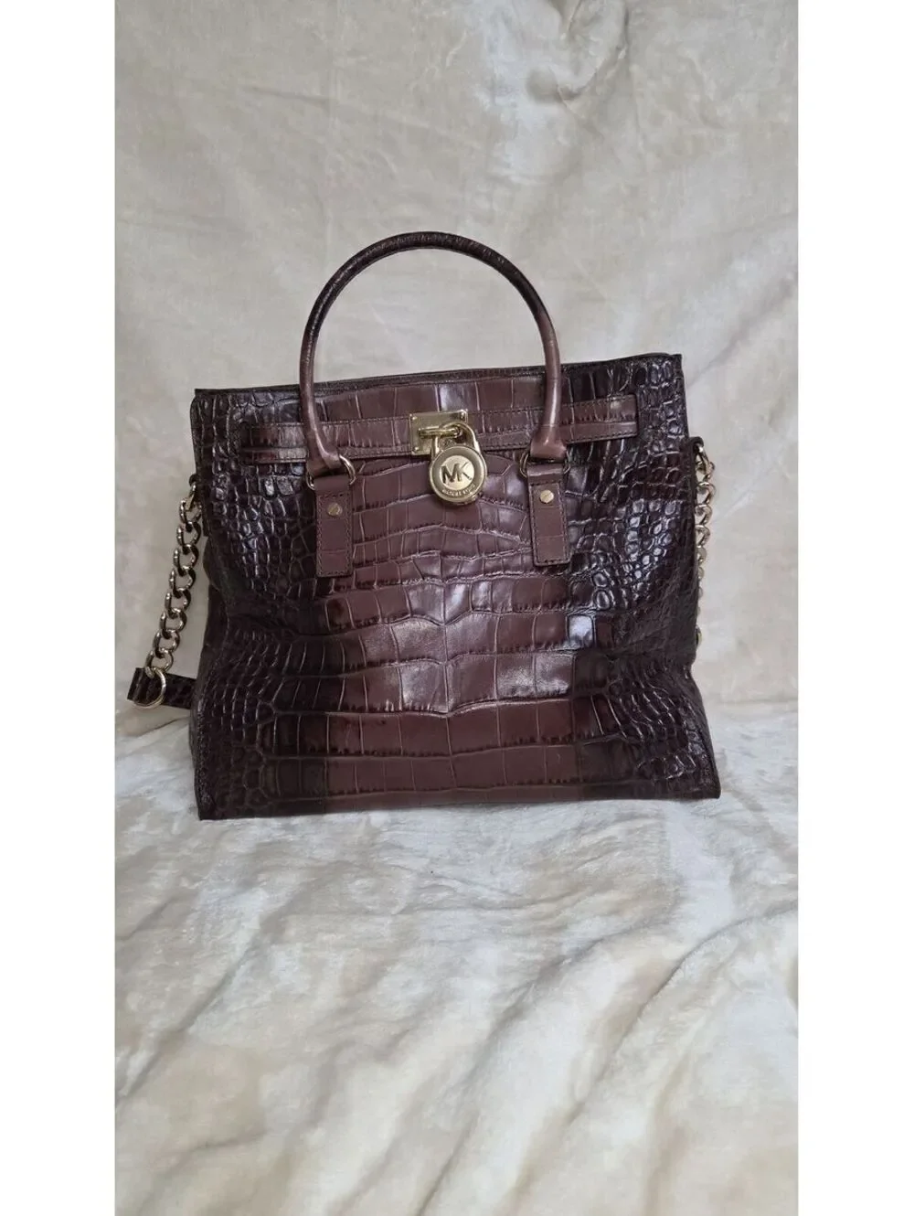 16. Michael Kors Hamilton Crocodile Embossed Tote Bag